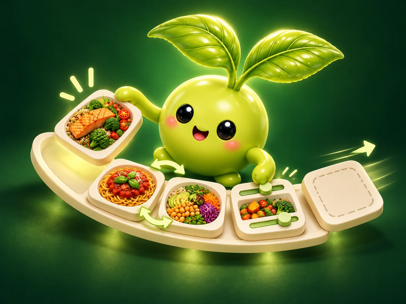 Sprout rearranges, adjusts, and skips meals on a flexible weekly track